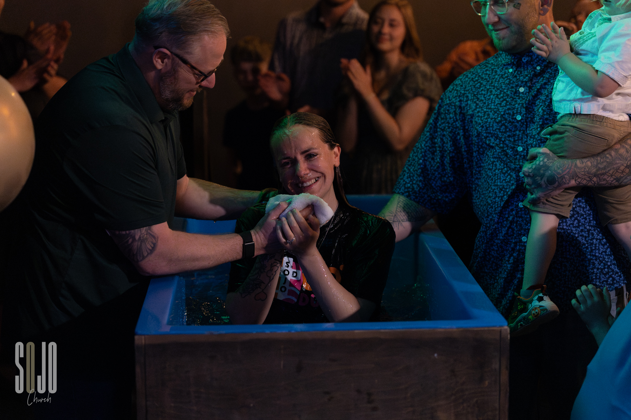 A baptism at SOJO Church