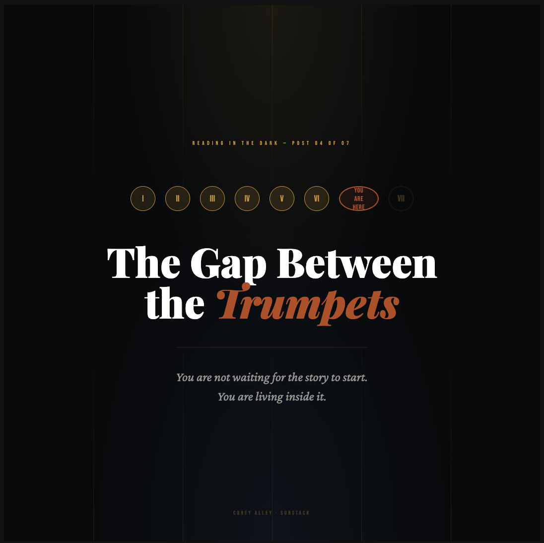 The gap between the trumpets